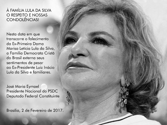 À FAMÍLIA LULA DA SILVA O RESPEITO E NOSSAS CONDOLÊNCIAS!