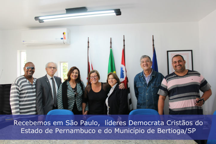 Recebemos em São Paulo,  líderes Democrata Cristãos do Estado de Pernambuco e do Município de Bertioga-SP