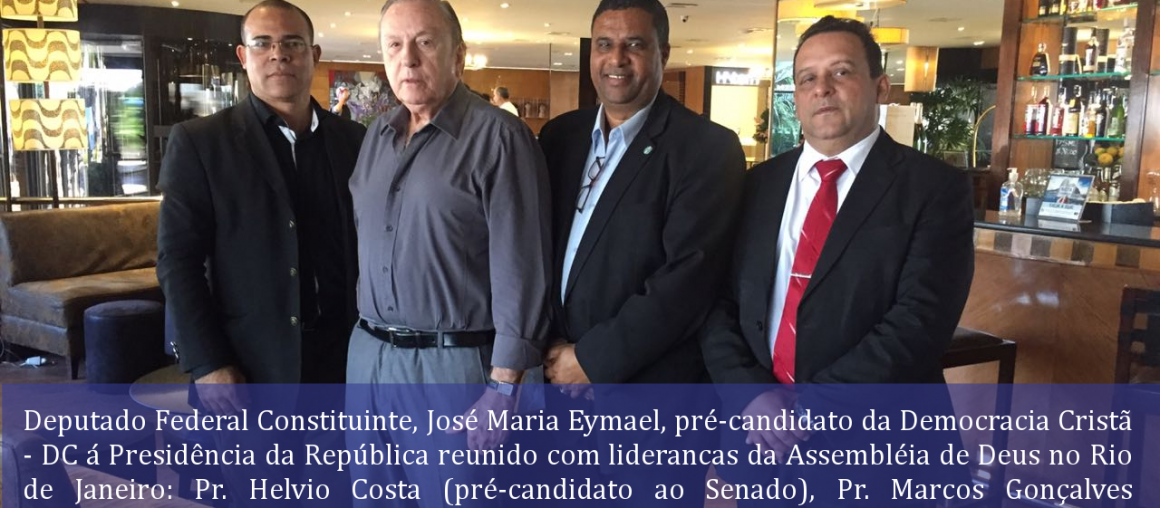 Deputado Federal Constituinte, José Maria Eymael, pré-canditato da Democracia Cristã - DC á Presidêcnia da República reunido com lideranças da Assembleia de Deus no Rio de Janeiro.
