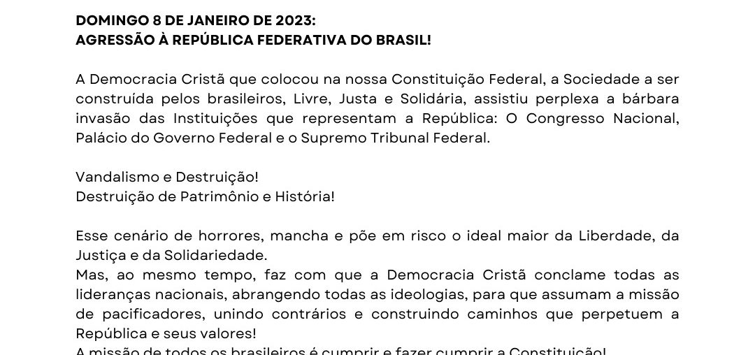 Falsa informação de posse da direção estadual da democracia cristã / RS