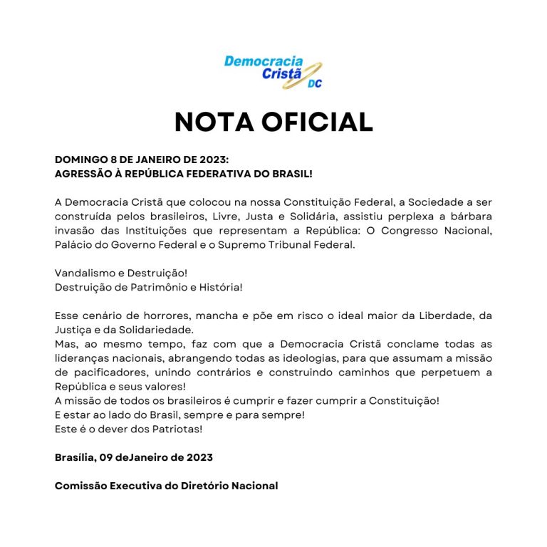 Falsa informação de posse da direção estadual da democracia cristã / RS